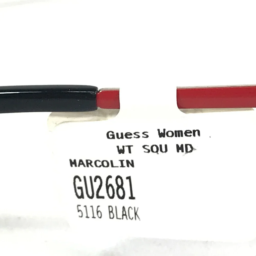 Guess Eyeglasses Frames GU2681 005 Black Red Silver Cat Eye Full Rim 51-16-140